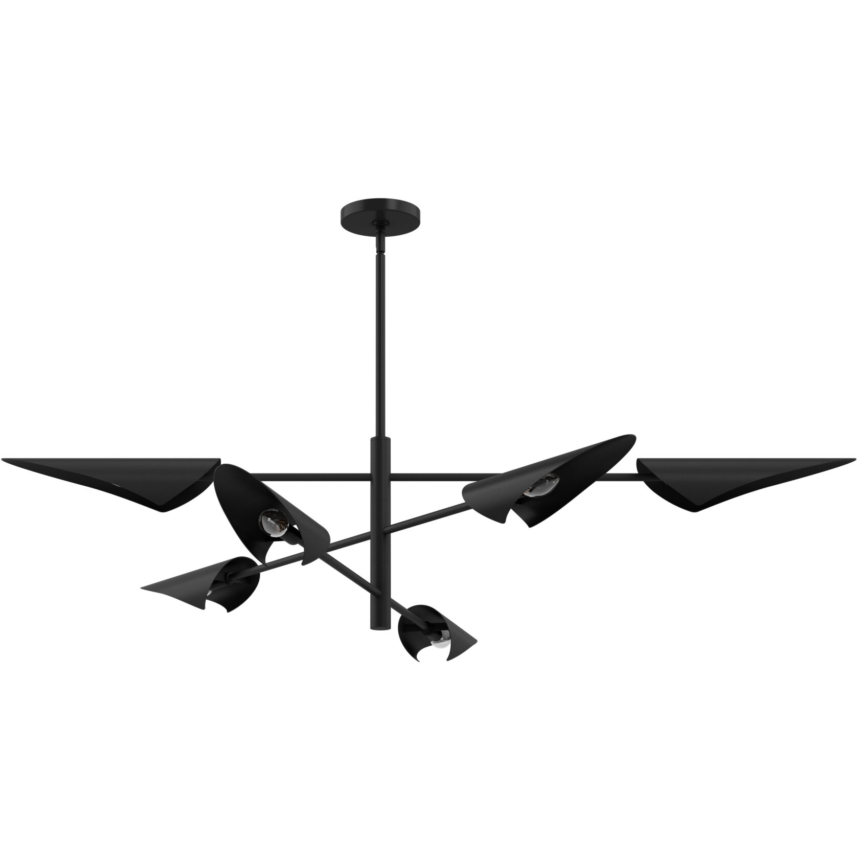 Merian 6 Light 48 inch Matte Black Chandelier Ceiling Light, Large