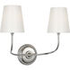 Thomas O'Brien Vendome LED 17.75 inch Polished Nickel Double Sconce Wall Light