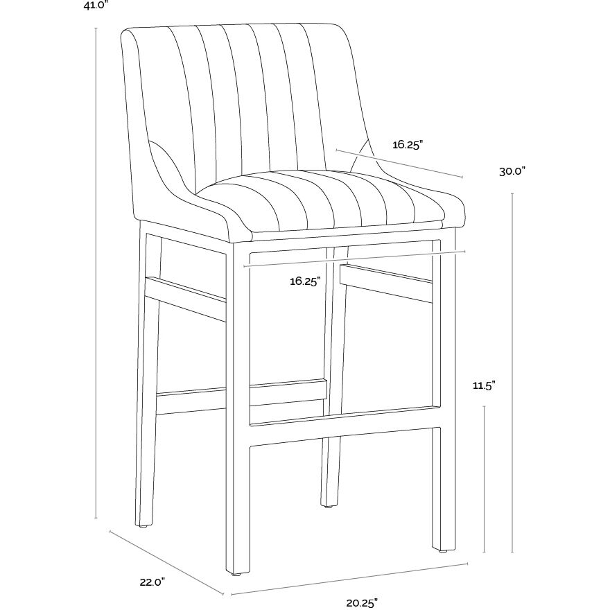 Halden 41 inch Bravo Cognac Barstool