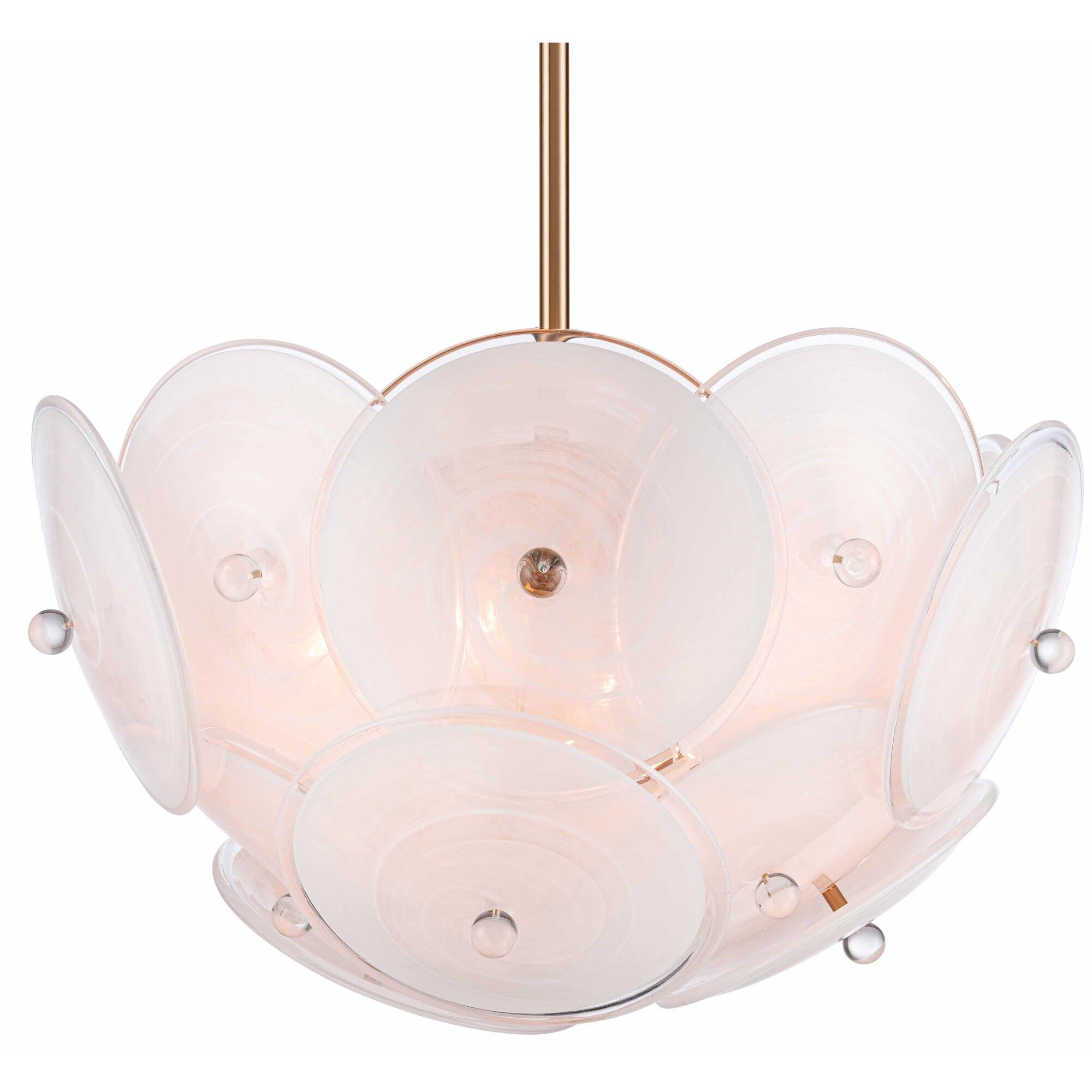 Tallulah 6 Light 24 inch Lacquered Gold Pendant Ceiling Light, Converts to Semi Flush