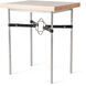Equus 26.1 X 22 inch Sterling and Sterling Side Table in Black Leather with Maple Natural, Wood Top
