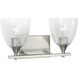 Drew & Jonathan Toffino 2 Light 16 inch Brushed Nickel Vanity Light Wall Light in Clear Crackle Glass