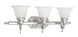 French Regency 3 Light 25 inch Brushed Nickel Bath Vanity Wall Light