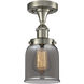 Bell 1 Light 6.5 inch Brushed Satin Nickel Semi-Flush Mount Ceiling Light
