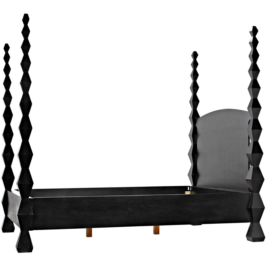 Brancusi Hand Rubbed Black Bed, Queen