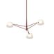 Ray LED 35.75 inch Oxide Red Chandelier Ceiling Light in Opal White