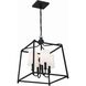 Sylvan 4 Light 16 inch Black Forged Lantern Chandelier Ceiling Light