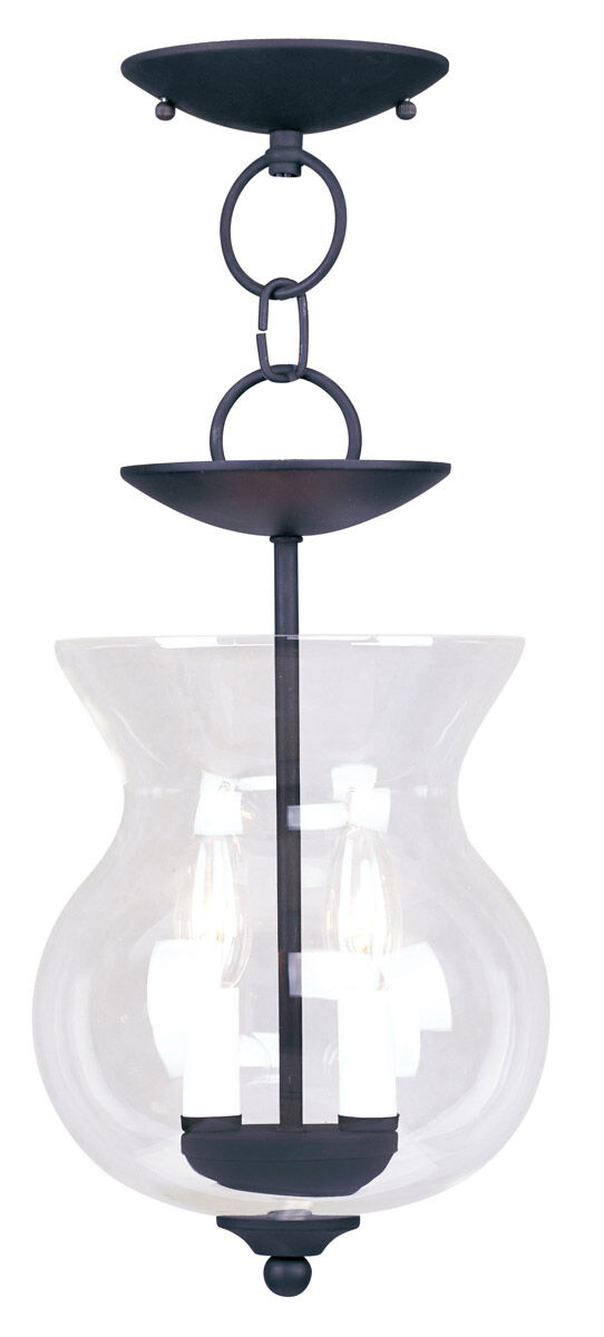 Heritage 2 Light 8 inch Black Convertible Mini Pendant/Ceiling Mount Ceiling Light