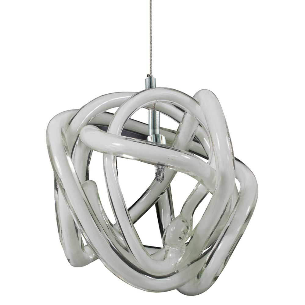 Envisage Vi 1 Light 6 inch Chrome Mini Pendant Ceiling Light in White Knot