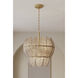 Marclaire 6 Light 19.75 inch Legacy Brass Pendant Ceiling Light in Grey Textured Handmade Glass