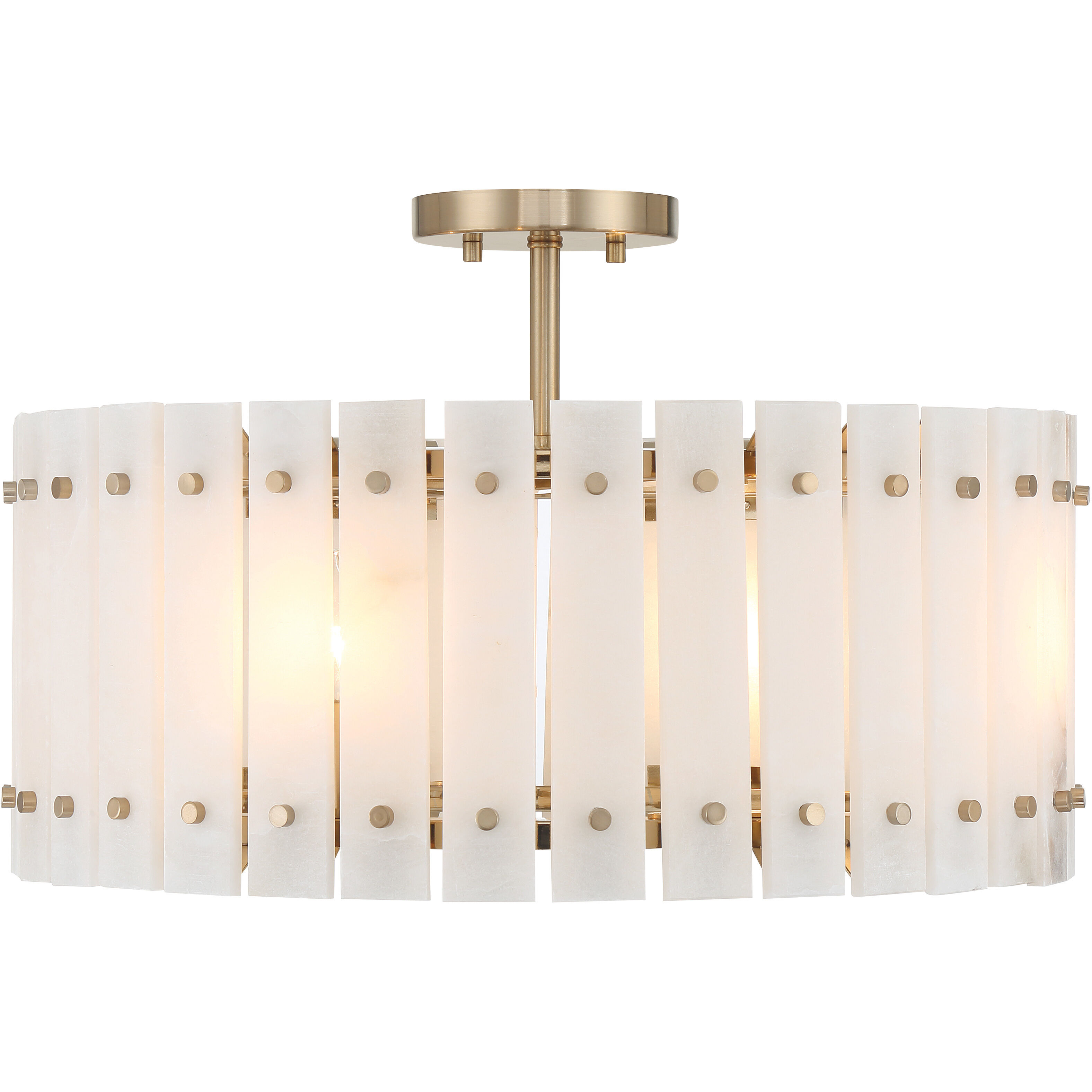 Bardon 4 Light 20.75 inch Celeste Brass Semi-Flush Ceiling Light