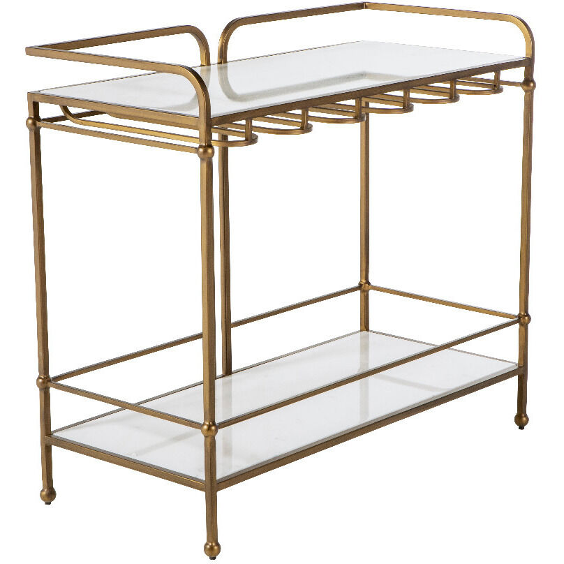 Thia 40.5 X 18.5 inch Brushed Brass / Roman White Marble Console Table