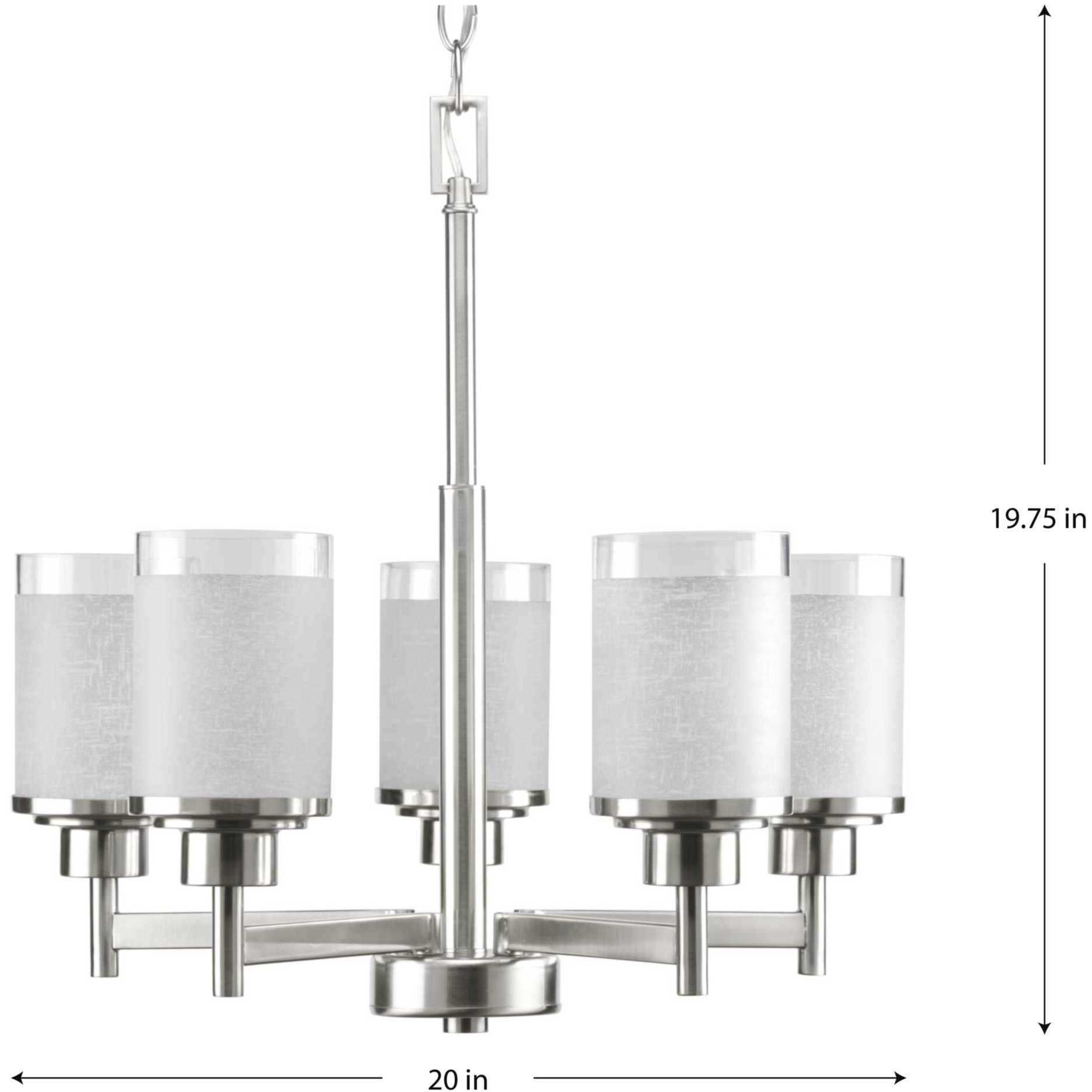 Brackettville 5 Light 20 inch Brushed Nickel Chandelier Ceiling Light