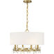 Dahlia 4 Light 21 inch Warm Brass Pendant Ceiling Light