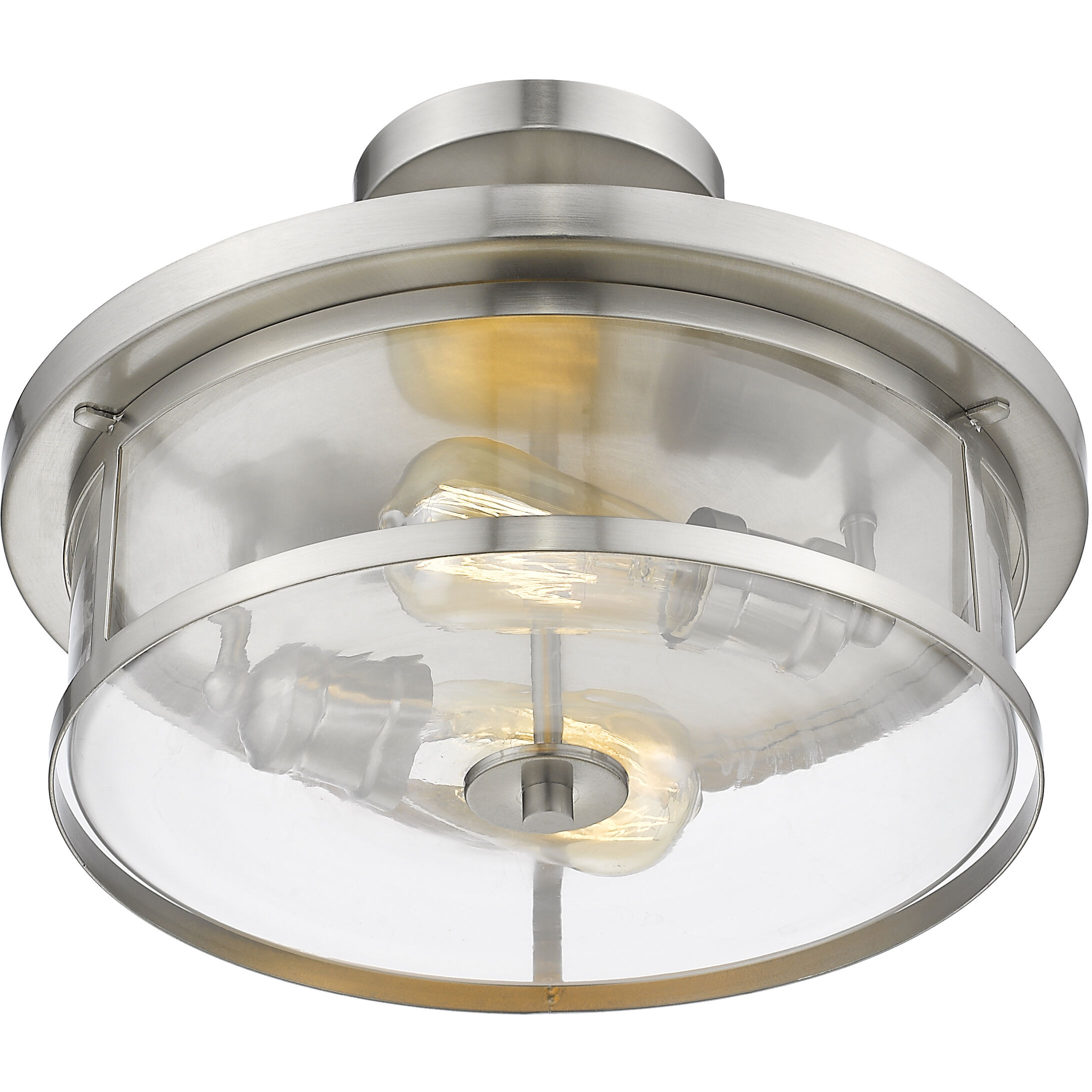 Savannah 2 Light 13.75 inch Brushed Nickel Semi Flush Mount Ceiling Light