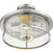 Savannah 2 Light 13.75 inch Brushed Nickel Semi Flush Mount Ceiling Light