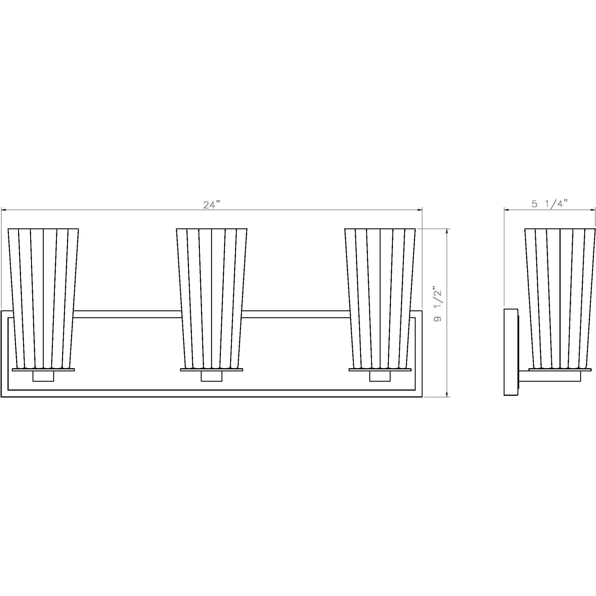 Titus 3 Light 24 inch Modern Gold Bath Vanity Light Wall Light