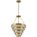 Lisa McDennon Echelon 4 Light 18 inch Heritage Brass Indoor Chandelier Ceiling Light