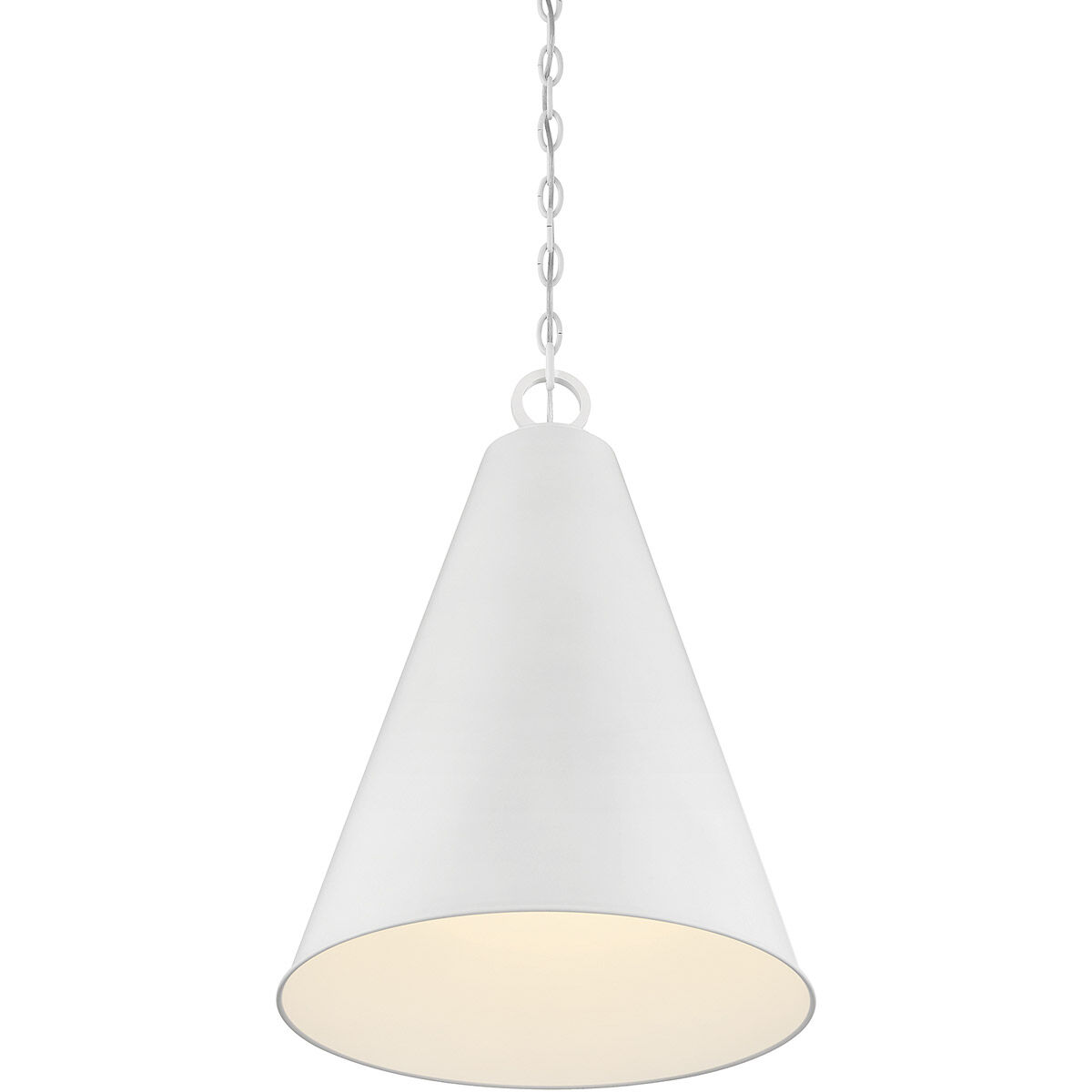 Contemporary 1 Light 18 inch White Pendant Ceiling Light