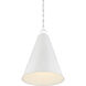 Contemporary 1 Light 18 inch White Pendant Ceiling Light