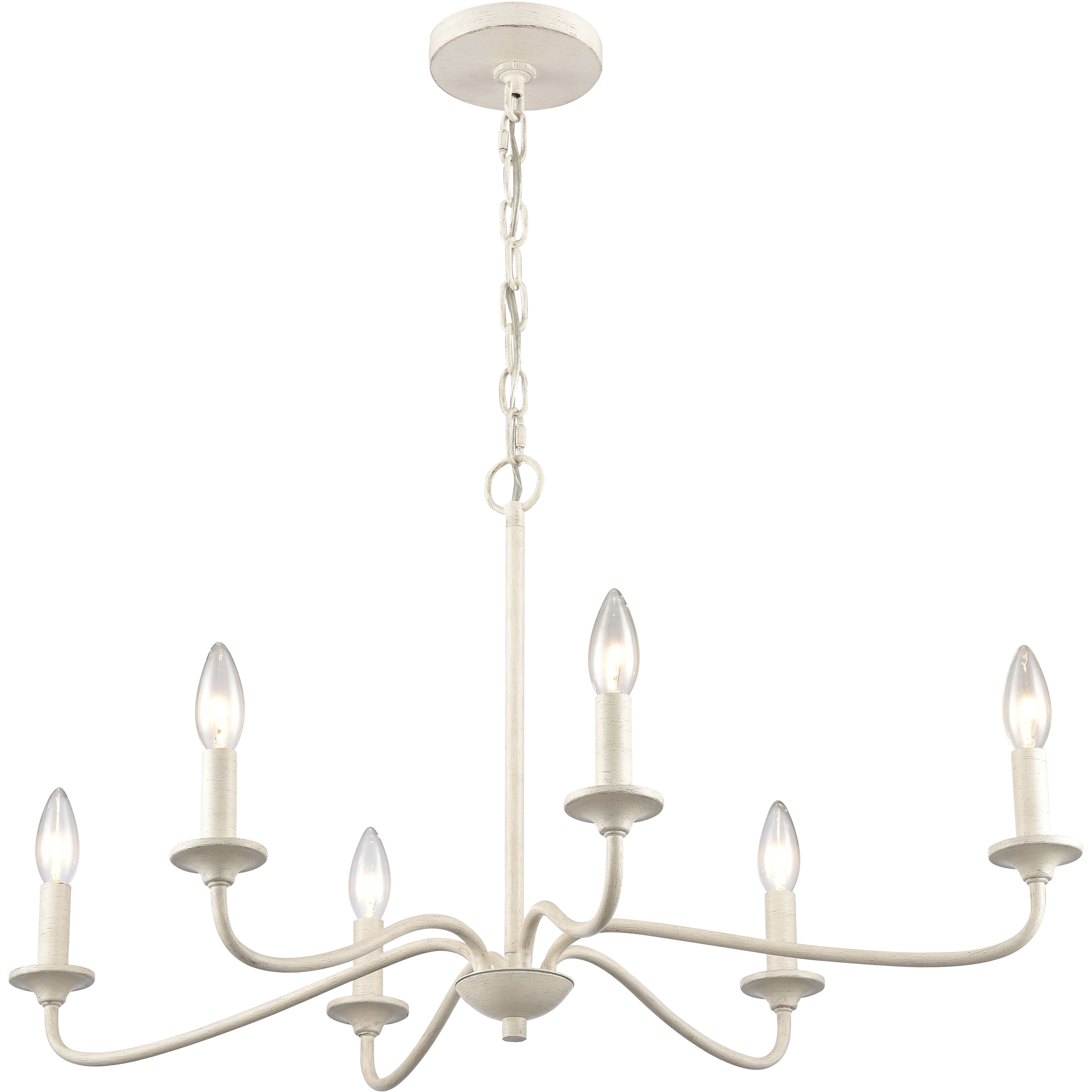 Quinn 6 Light 30 inch Antique White Chandelier Ceiling Light