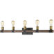 Kirkland 5 Light 38 inch Rustic Mahogany Vanity Wall Light