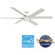 Melia 65 inch Fresh White with White Washed Oak Blades Outdoor Ceiling Fan