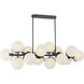 Vino Island Light Ceiling Light in Dark Bronze, White Etched Alabaster Glass