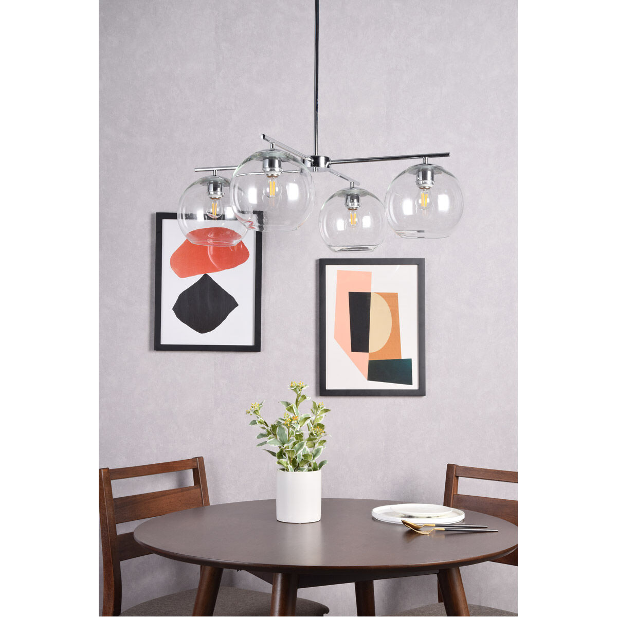 Opus 4 Light 31 inch Chrome Pendant Ceiling Light