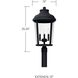 Dunbar 3 Light 25 inch Black Outdoor Post Lantern