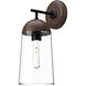 Alora Mood Emil 1 Light 6 inch Matte Black Wall/Vanity Light Wall Light in Matte Black and Walnut