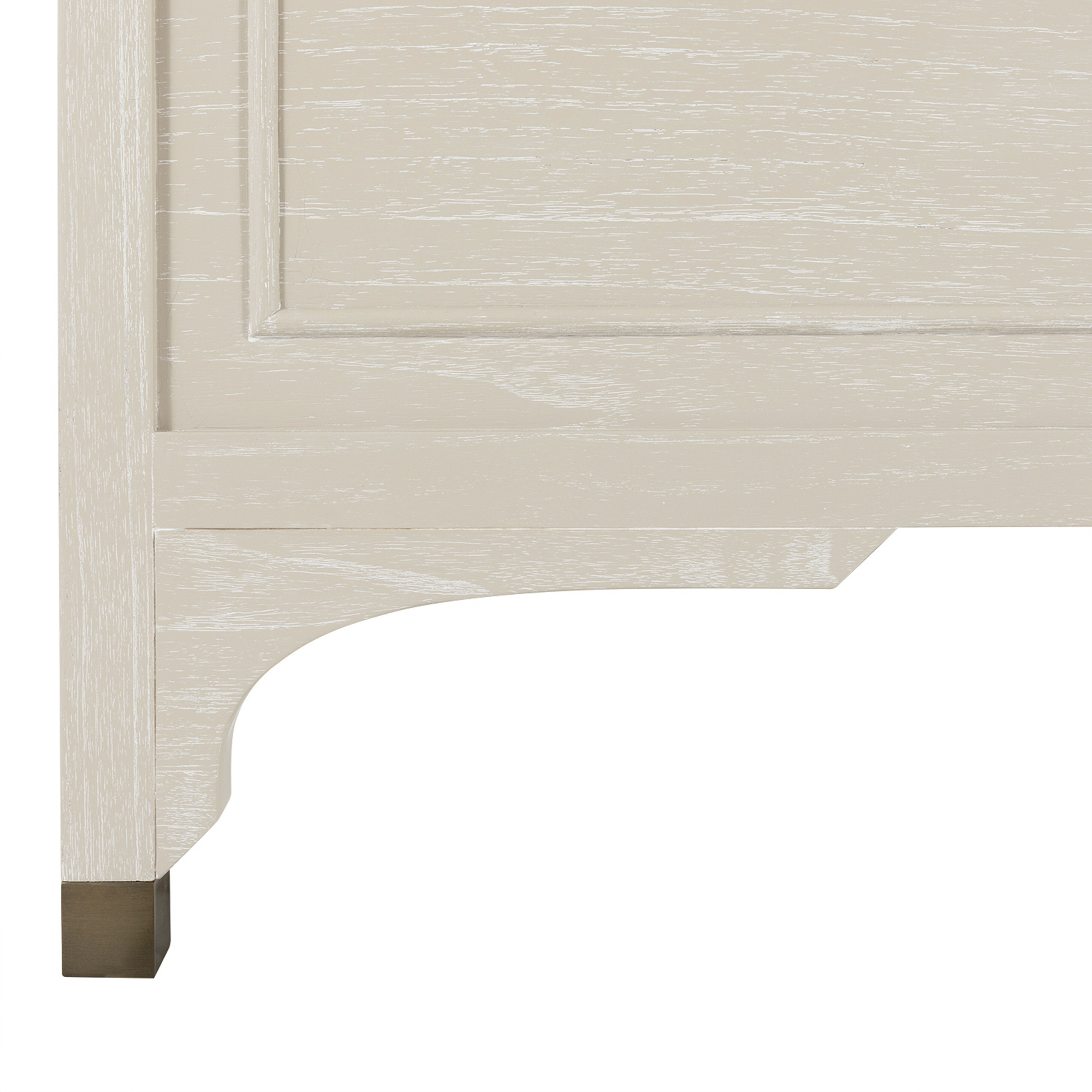 Alexandra Cerused White and Stained Gold Queen Bed