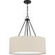 Duke 3 Light 24 inch Flat Black Pendant Ceiling Light, Drum