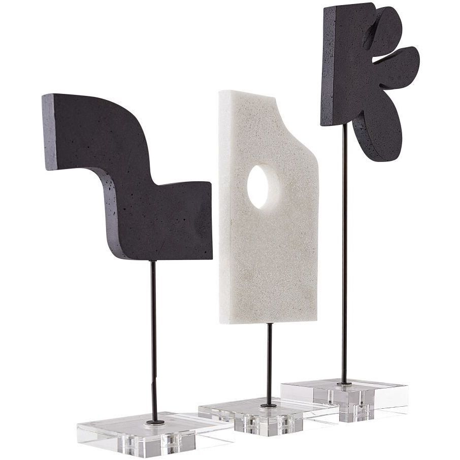 Uri Charcoal Sculptures, Set of 3