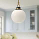 Alora Mood Copperfield 1 Light 15.75 inch Aged Gold Pendant Ceiling Light in Matte Opal Glass