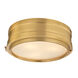 Rye 3 Light 14 inch Aged Brass Flush Mount Ceiling Light