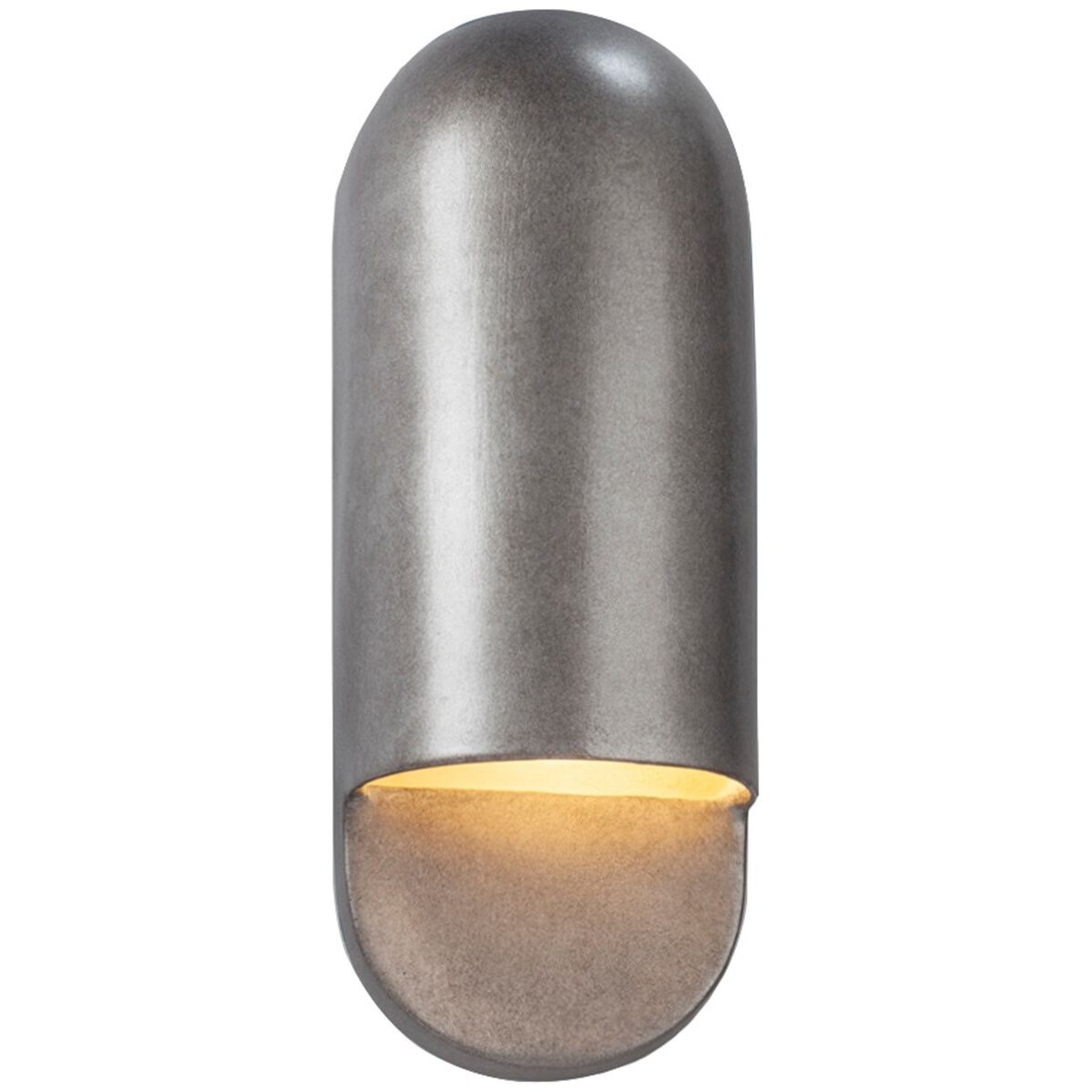 Ambiance Collection - Capsule LED 5 inch Antique Silver Outdoor Wall Sconce in Dedicated LED, 4D x 14H, Form+Finish+Function