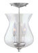 Home Basics 2 Light 8 inch Brushed Nickel Convertible Mini Pendant/Ceiling Mount Ceiling Light