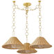 Dalia 3 Light 38.5 inch Aged Brass Chandelier Ceiling Light