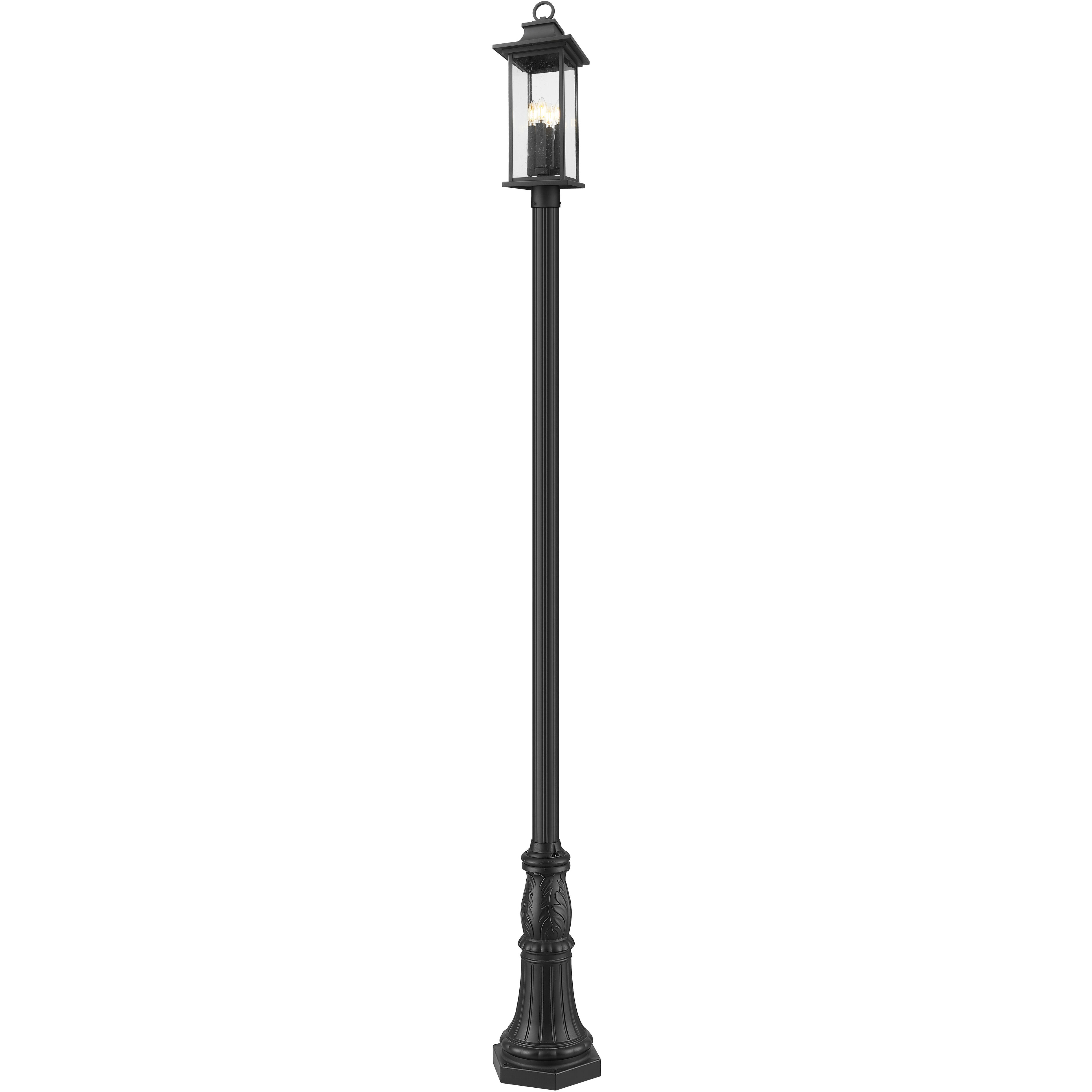 Tiberius 4 Light 119.25 inch Black Outdoor Post Mounted Fixture
