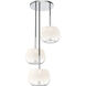 Samar 3 Light 14 inch Chrome Chandelier Ceiling Light in Transition Opal Glass