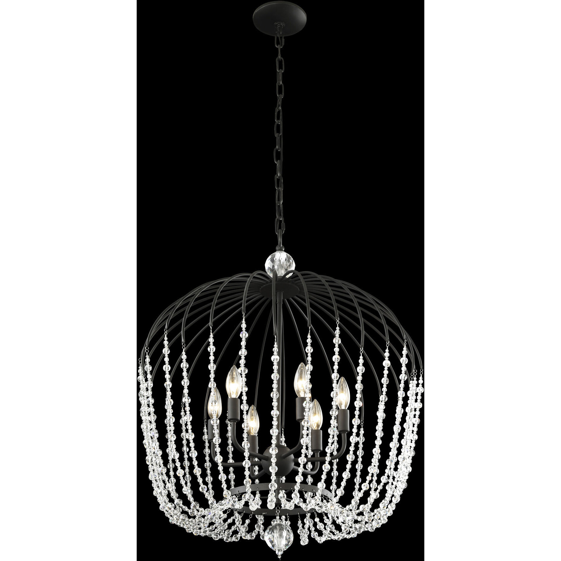 Voliere 6 Light 24.5 inch Matte Black Pendant Ceiling Light