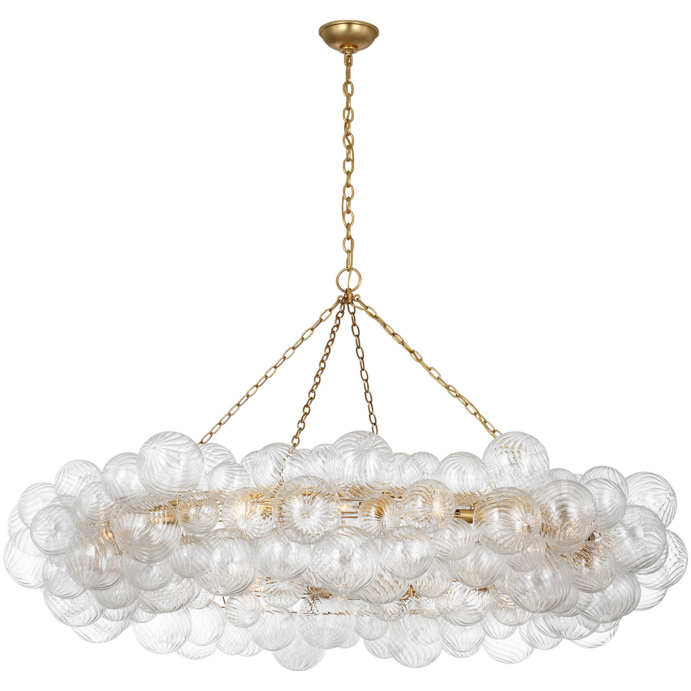 Julie Neill Talia LED 63 inch Gild and Clear Swirled Glass Ring Chandelier Ceiling Light