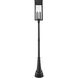 Nova 5 Light 117 inch Black Outdoor Post Mounted Fixture in Clear Glass