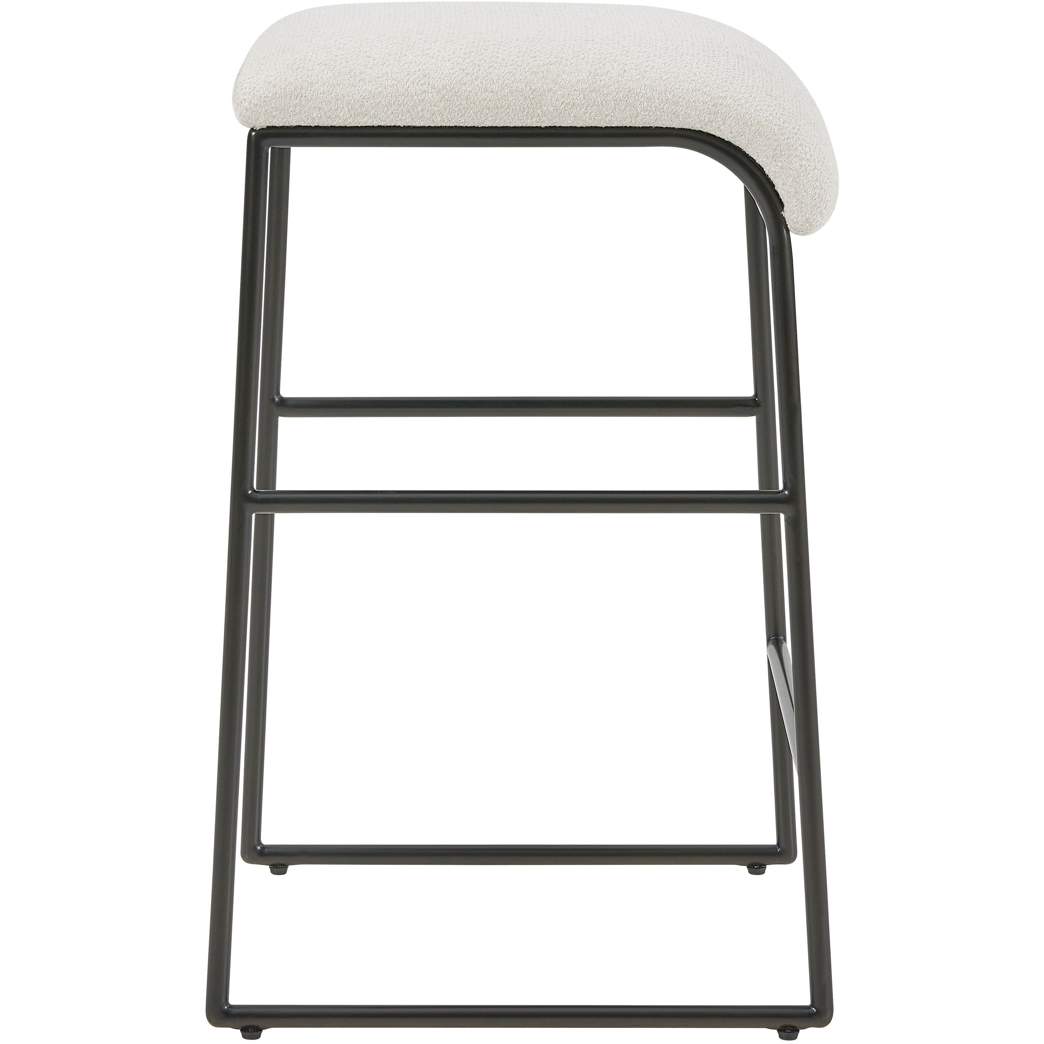 Arcane 26 inch Matte Black and Textured Ecru Counter Stool