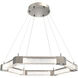 Axis LED 34.6 inch Metallic Beige Silver Ring Chandelier Ceiling Light