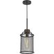 Aberdeen 1 Light 7.75 inch Bronze with Wood Chandelier Ceiling Light