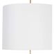 Clove 3 Light 22 inch Antique Gold Leaf Pendant Ceiling Light in Natural Linen Shade