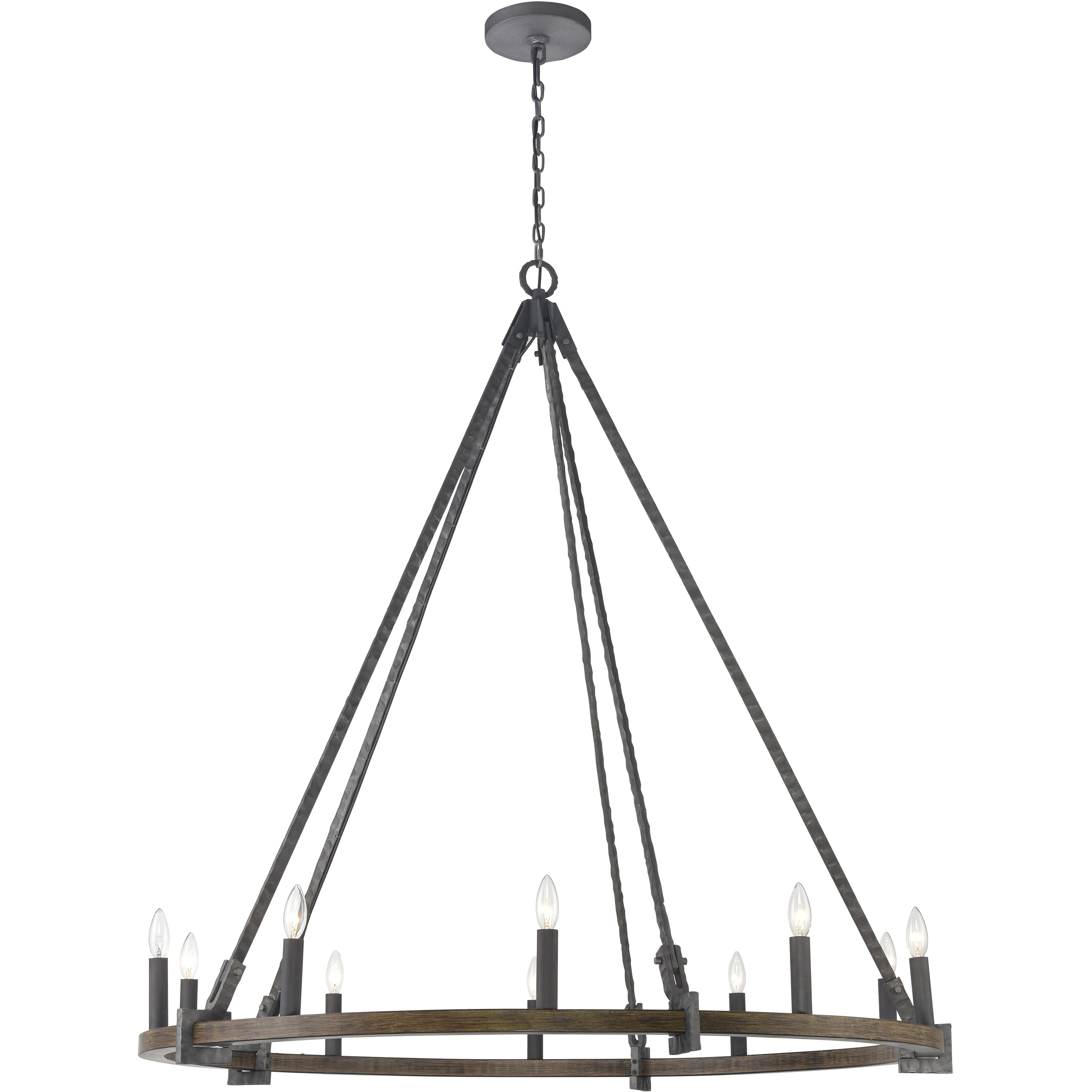 Harwell 10 Light 49.75 inch Antique Millwood Chandelier Ceiling Light