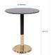 Micca Club Polished Gold with Black Marble Bistro Table